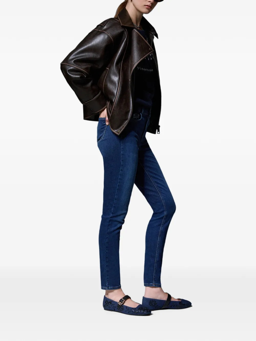 LIU JO Skinny jeans met verfraaiing Blauw
