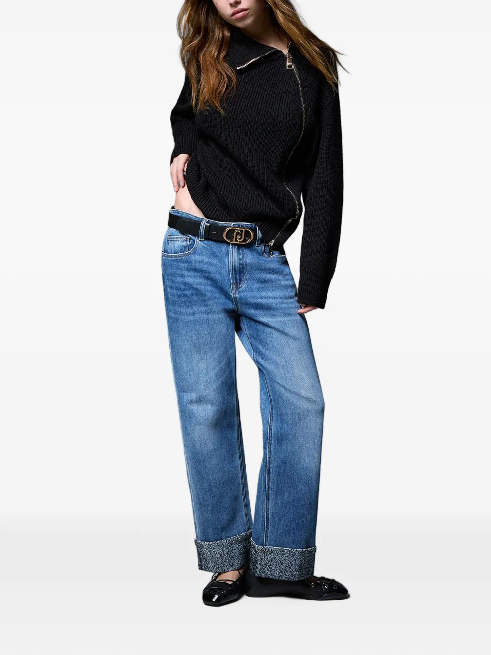 LIU JO Straight jeans met micro-stras Blauw