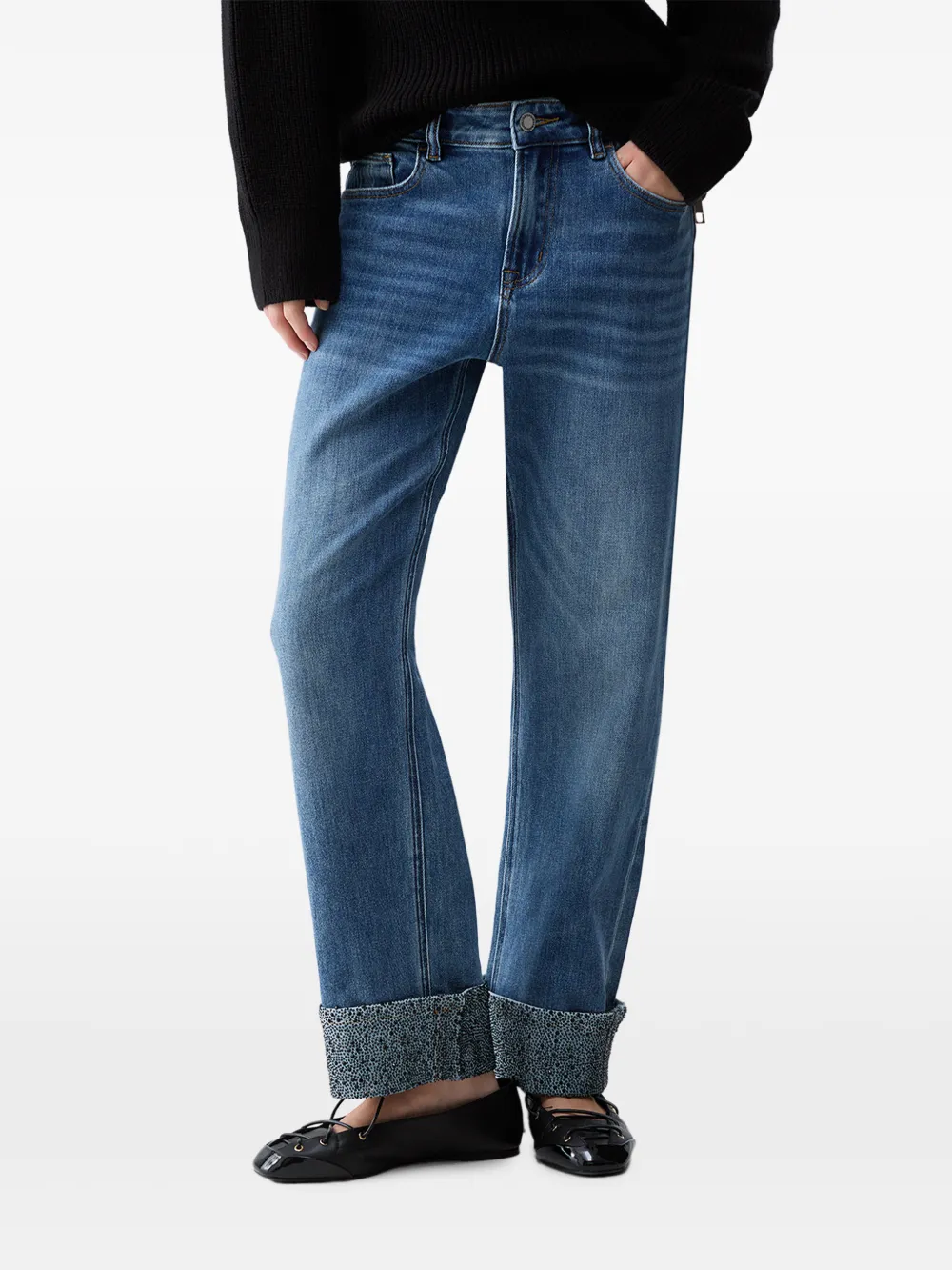 LIU JO Straight jeans met micro-stras Blauw