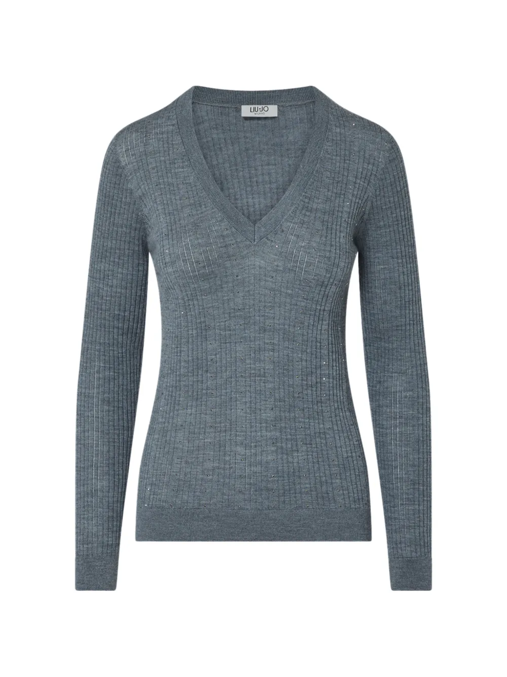LIU JO wool sweater with V-neck - Grigio