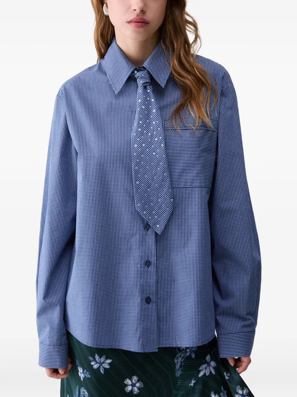 LIU JO Blouse met stropdas Blauw