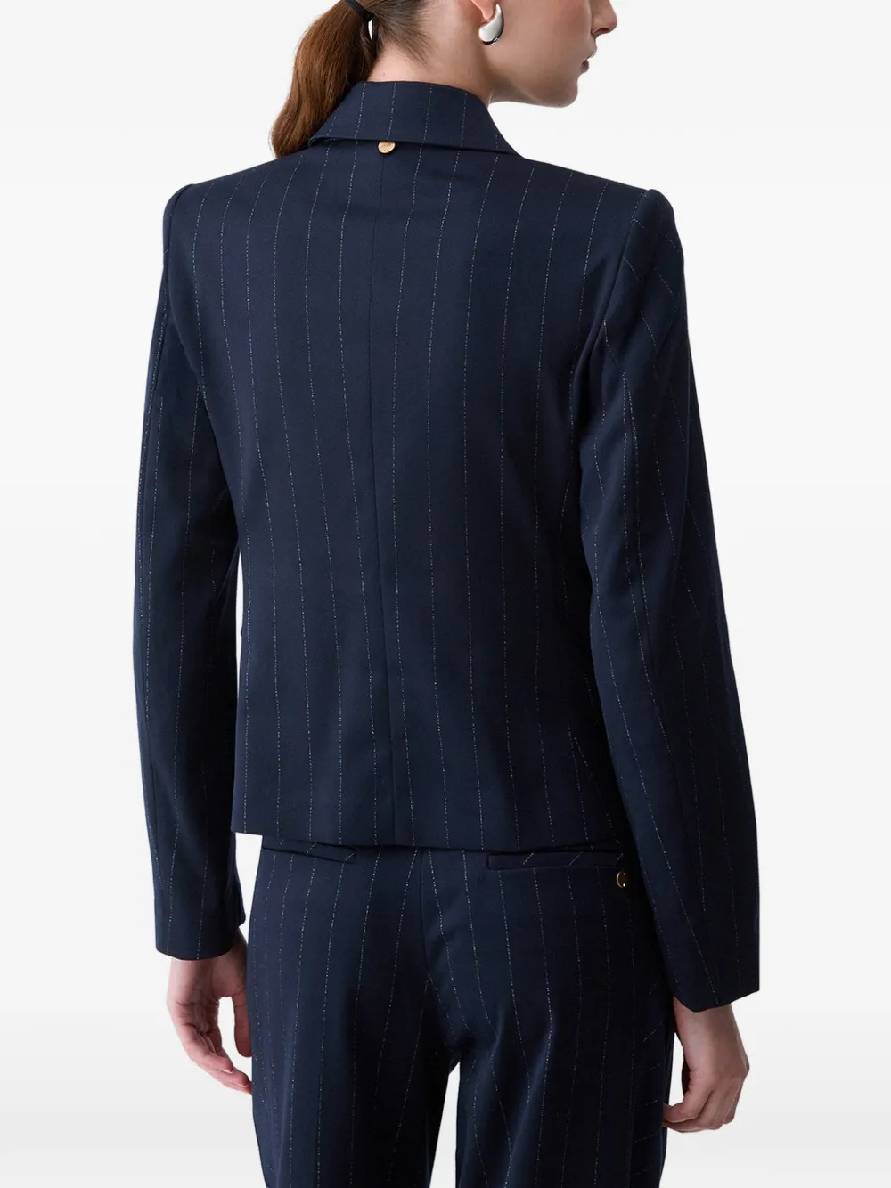 LIU JO Blazer met krijtstreep en dubbele rij knopen Blauw