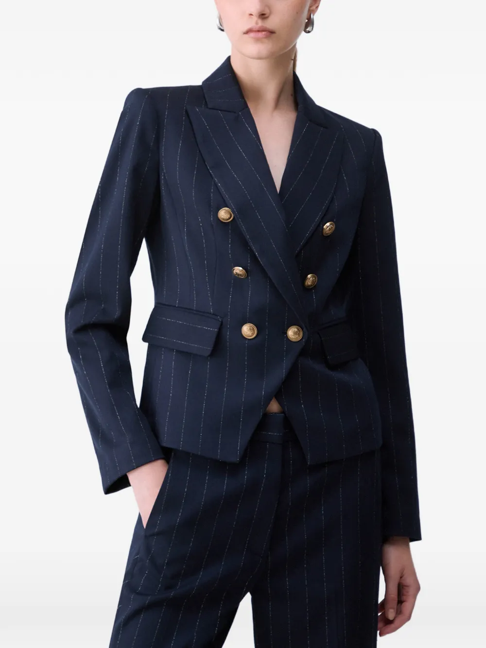 LIU JO pinstripe double-breasted blazer - Blu