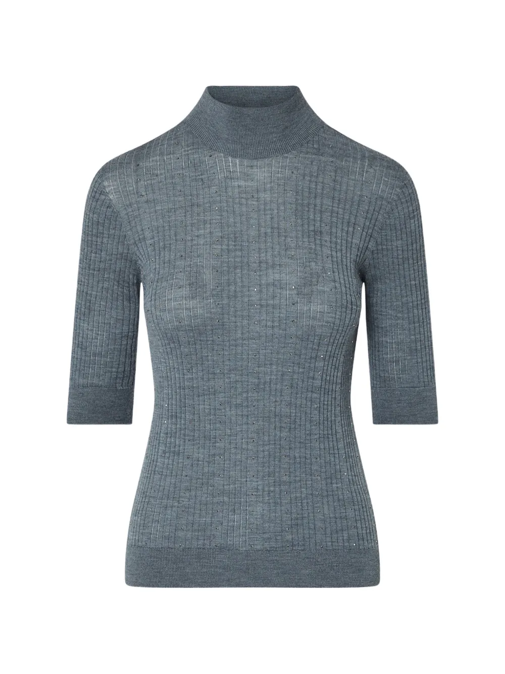 LIU JO wool top with Rhinestones - Grigio