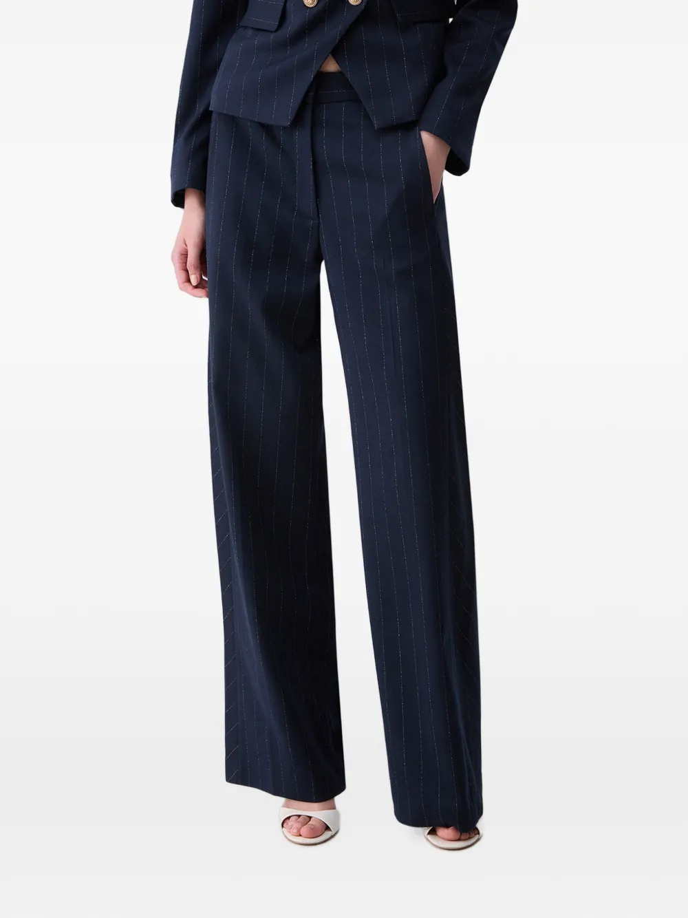 LIU JO pinstripe straight pants - Blu