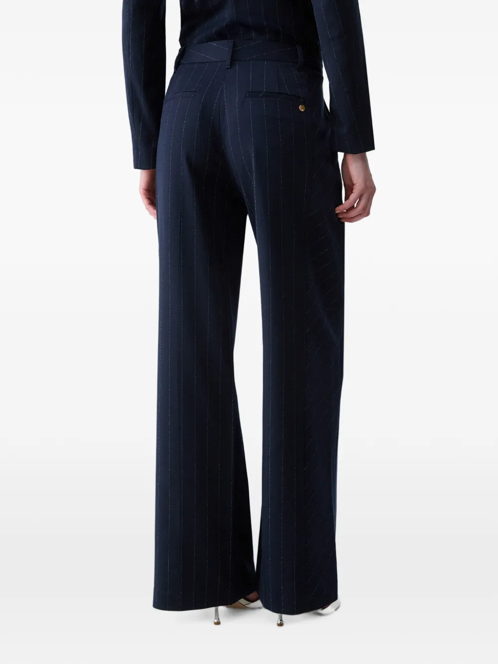 LIU JO pinstripe straight pants Blauw