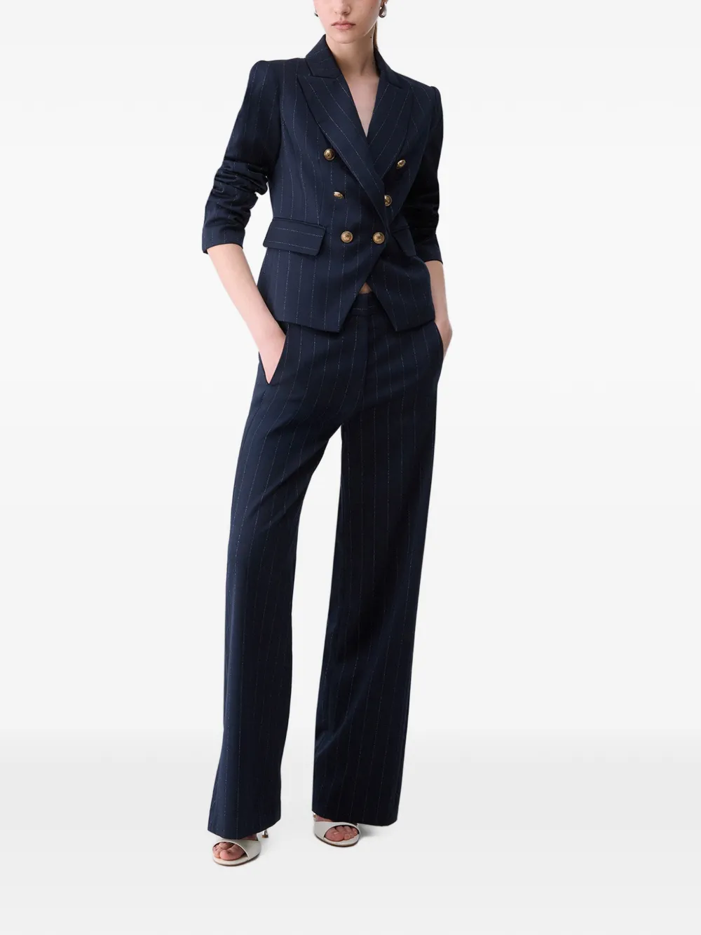 LIU JO pinstripe straight pants Blauw