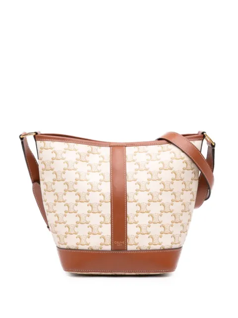 Celine Pre-Owned 2023 Small Triomphe Coated Canvas bucket bag
