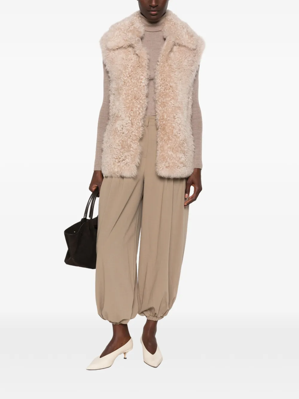 Yves Salomon Lammy bodywarmer Beige