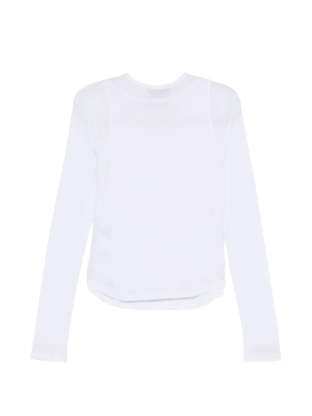 Juun.J T-shirt met dubbel laagjesdesign en henley-hals Wit