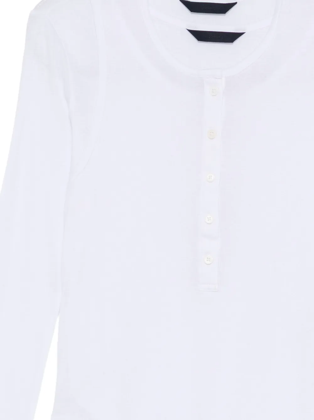 Juun.J T-shirt met dubbel laagjesdesign en henley-hals Wit