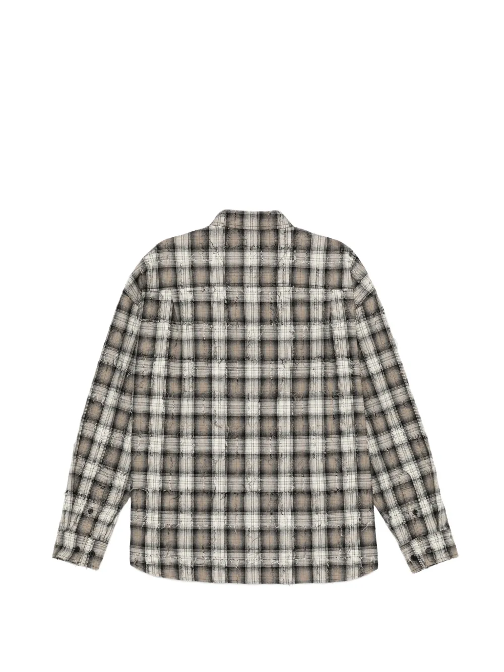 Juun.J Gerafeld geruit overhemd Beige