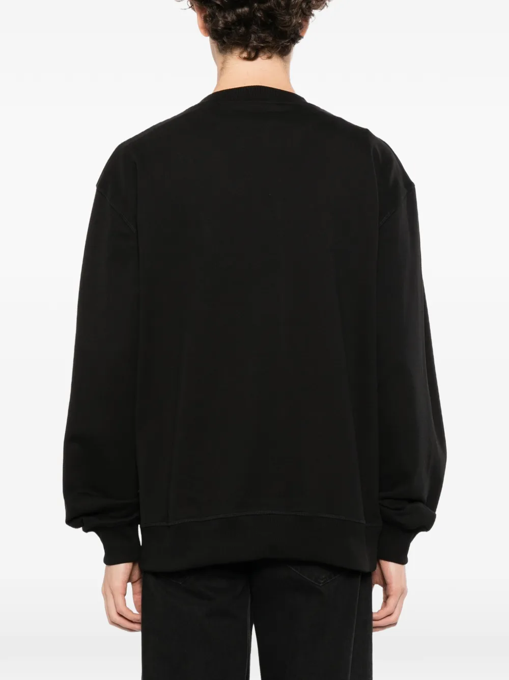 Balmain 1945 gewatteerde sweater met flock-logo Zwart