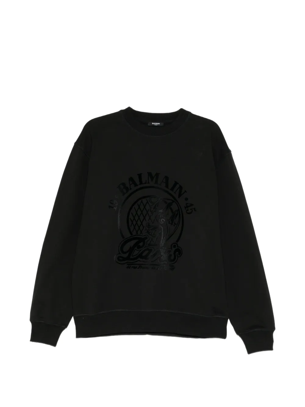 Balmain 1945quilted flock logo sweatshirt