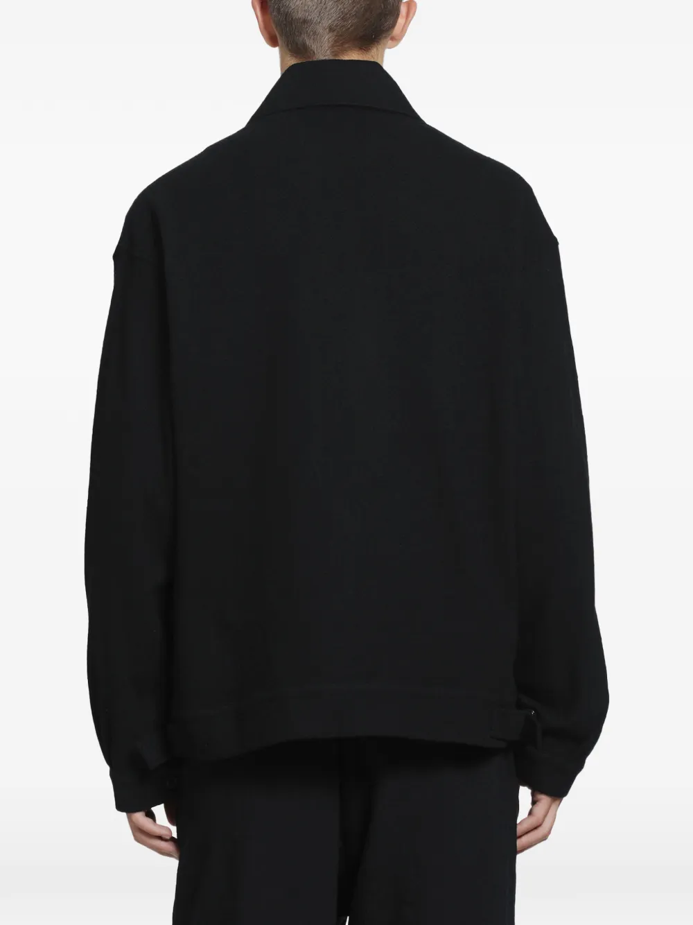 Yohji Yamamoto button-up flap-pocket shirt jacket Zwart