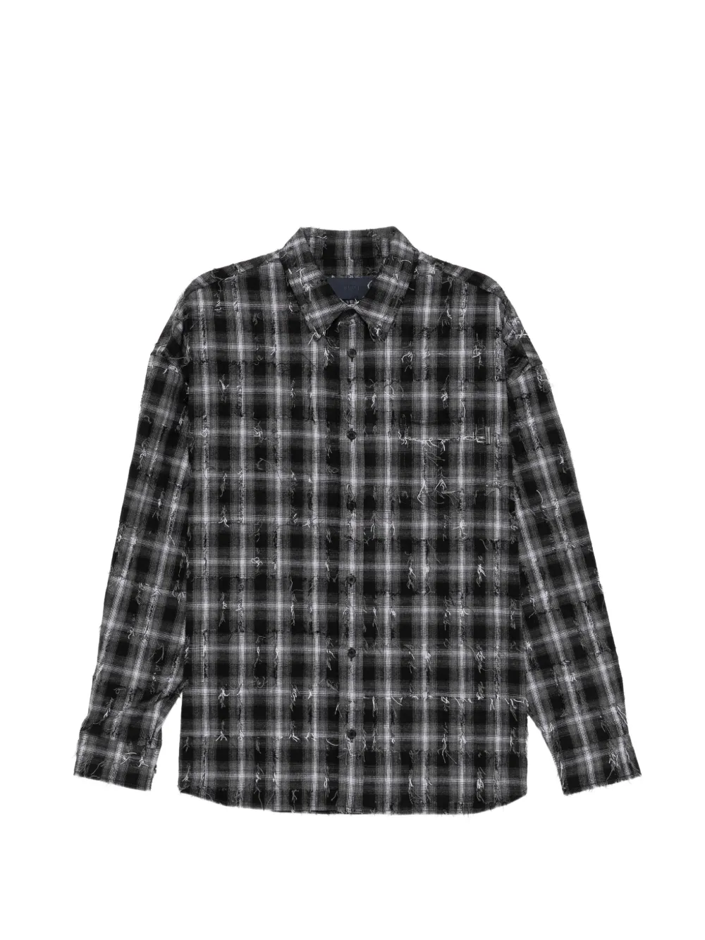 Juun.J distressed check shirt