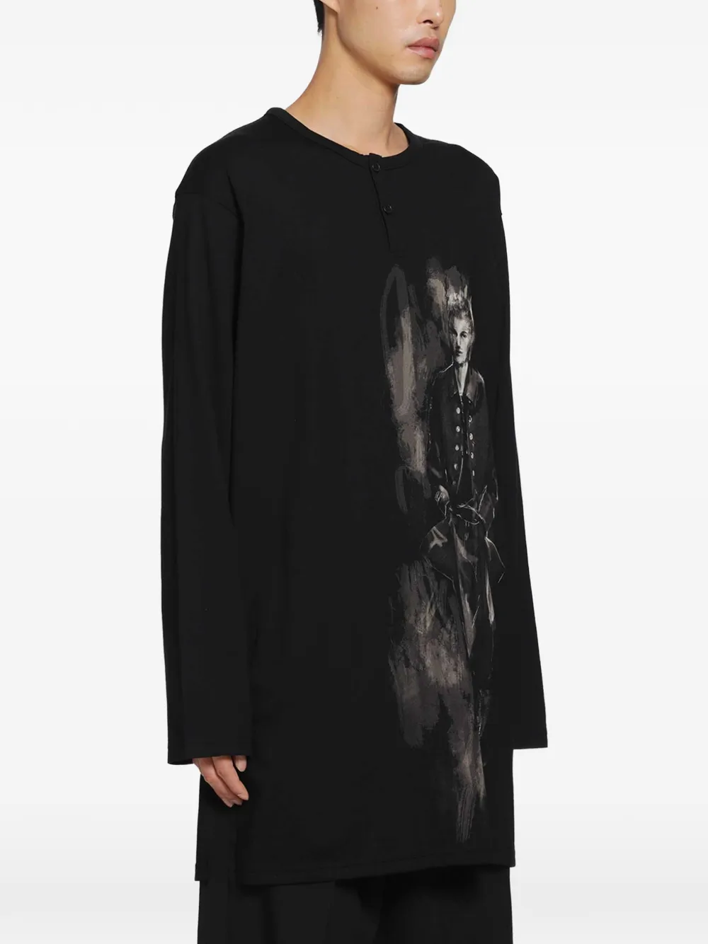 Yohji Yamamoto T-shirt met print Zwart