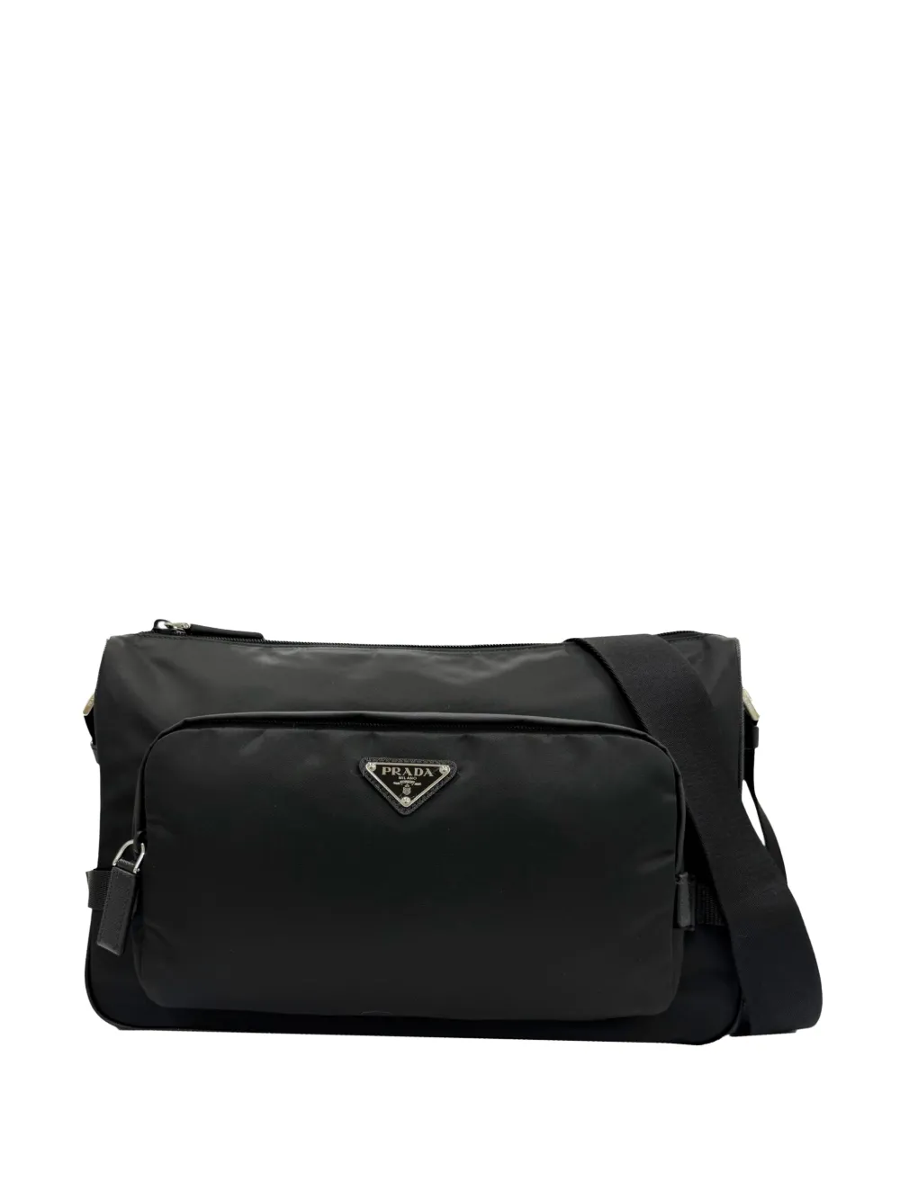 Prada Pre-Owned 2013-2026 Large Saffiano Trimmed Re Nylon crossbody bag - Nero