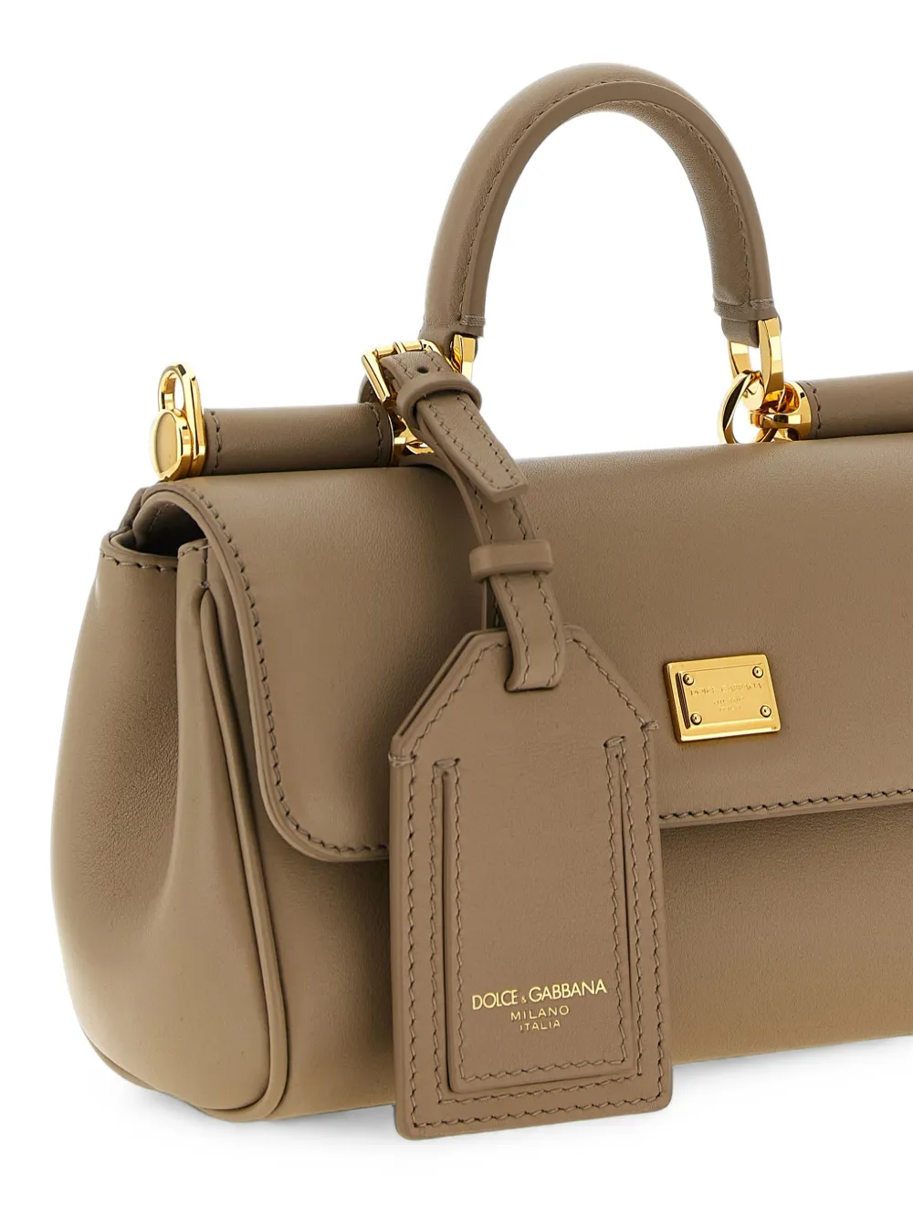 Dolce & Gabbana Mini My Sicily Leather Satchel In 뉴트럴