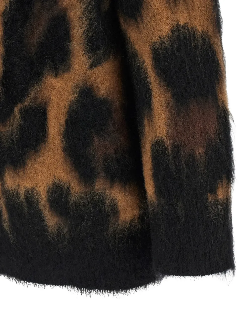 sacai Vest met dubbele rij knopen en luipaardprint Zwart