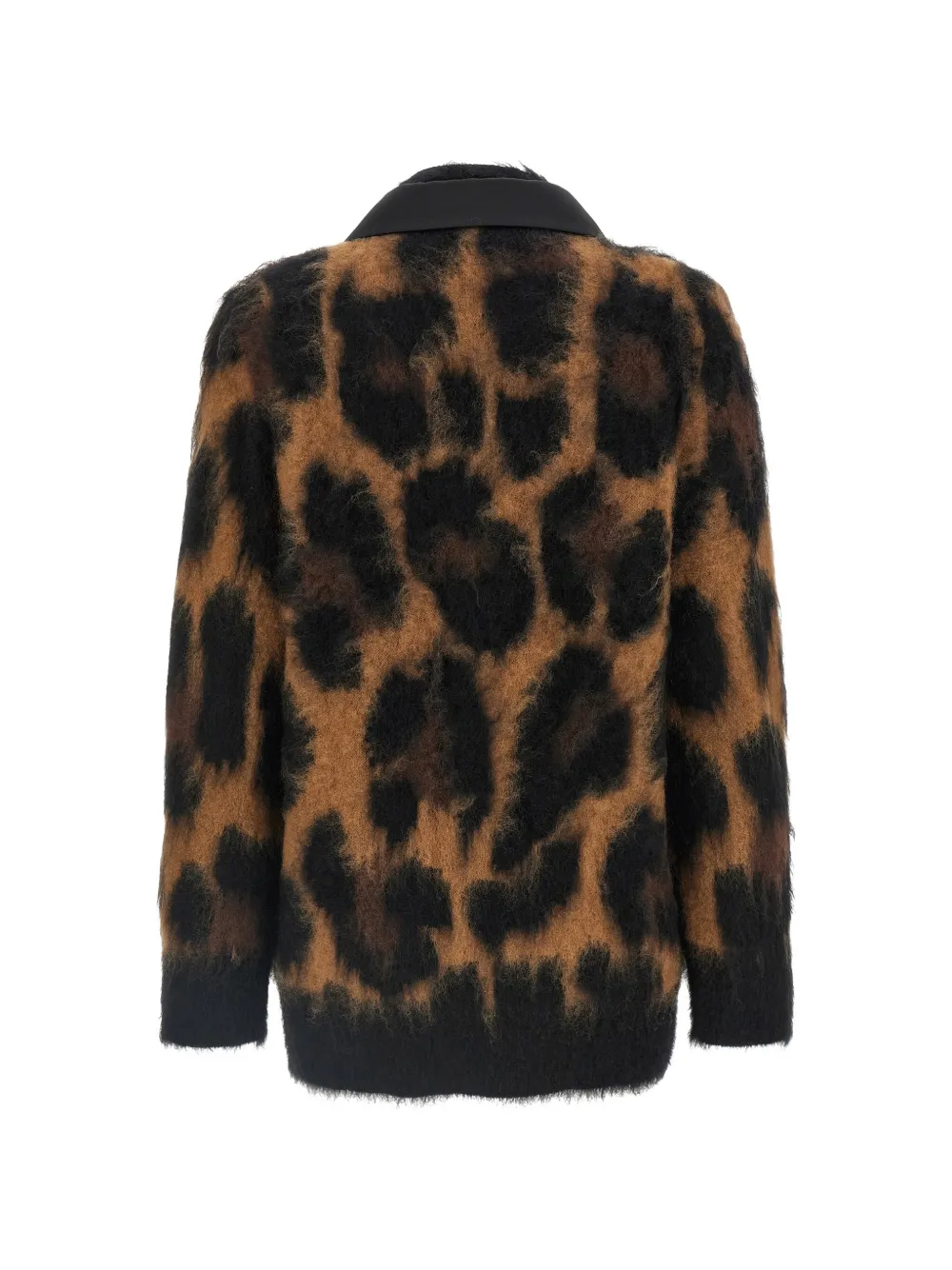 sacai Vest met dubbele rij knopen en luipaardprint Zwart