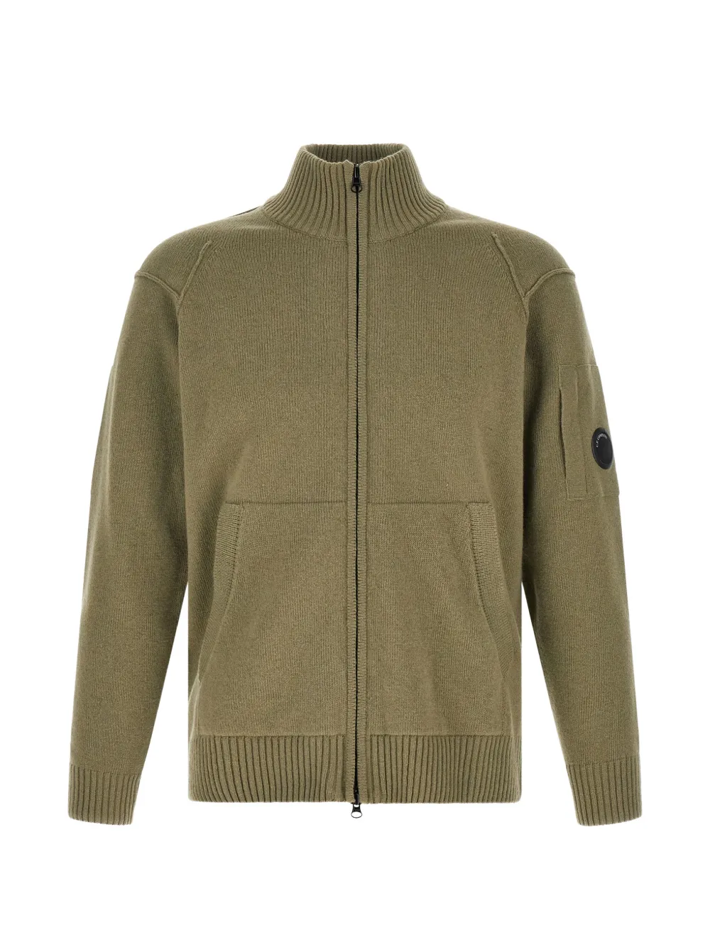 C.P. Company lambswool Lens full-zip sweater - Verde