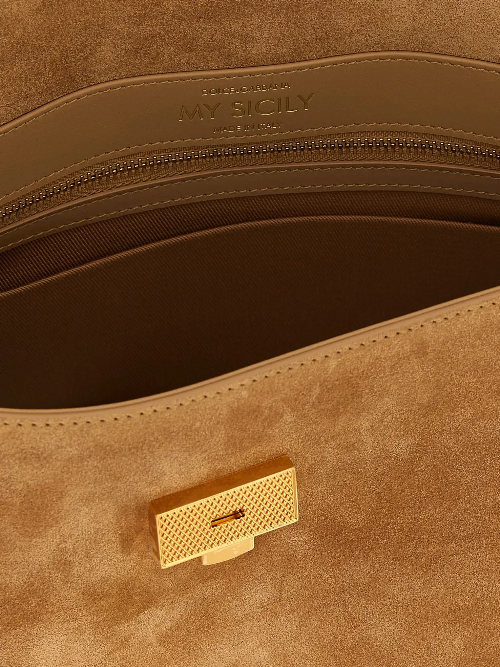 Dolce & Gabbana Medium My Sicily handtas van kalfsleer Beige