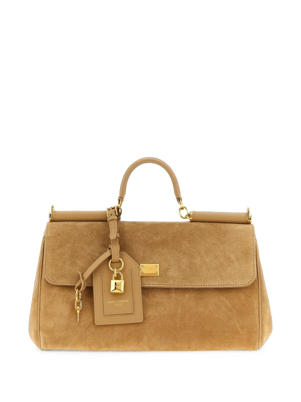 Dolce & Gabbana medium My Sicily handbag in split calfskin - Toni neutri