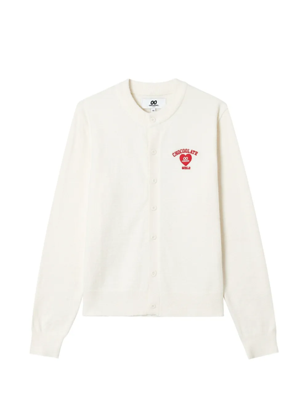 Chocoolate Logo-embroidered Knit Cardigan In White