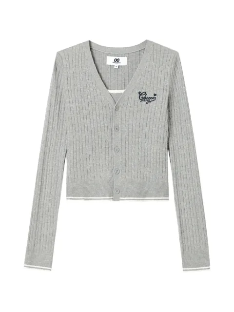 CHOCOOLATE cable-knit layered cardigan set