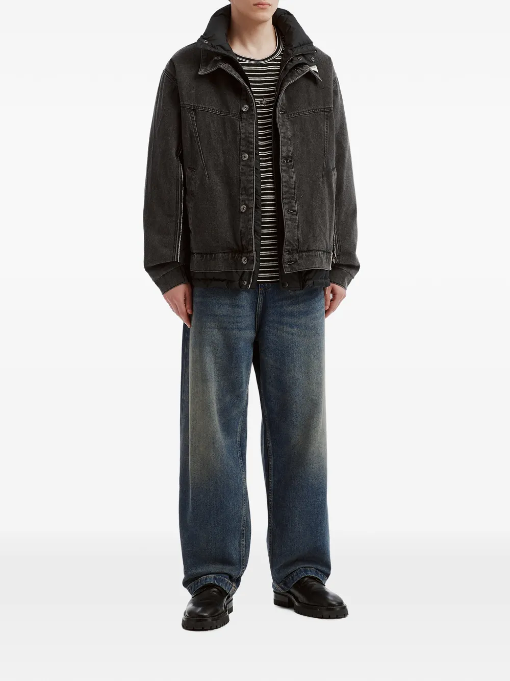 FIVE CM Gewatteerd denim jack met vlakken Grijs