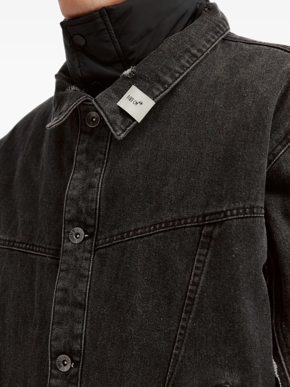 FIVE CM Gewatteerd denim jack met vlakken Grijs