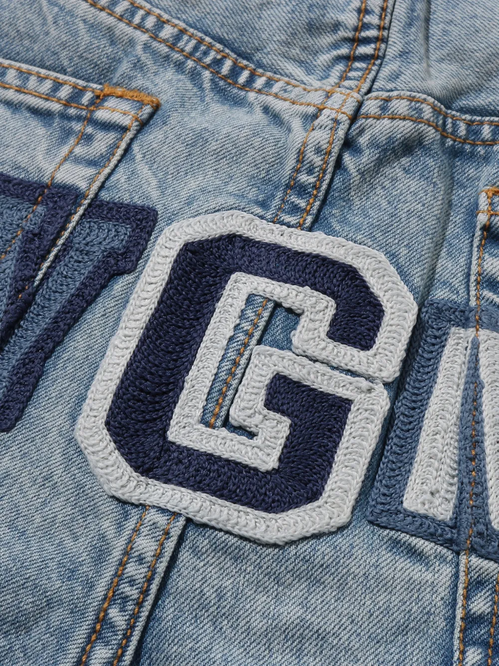 A BATHING APE Straight jeans met haaienpatroon Blauw