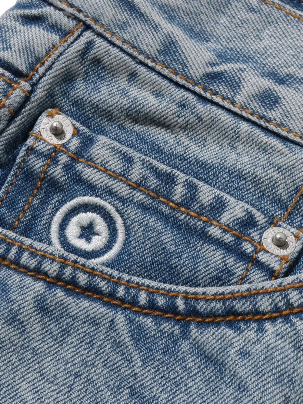 A BATHING APE Straight jeans met haaienpatroon Blauw