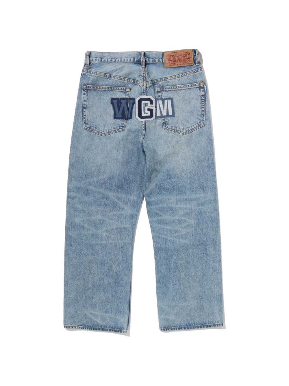 A BATHING APE Straight jeans met haaienpatroon Blauw