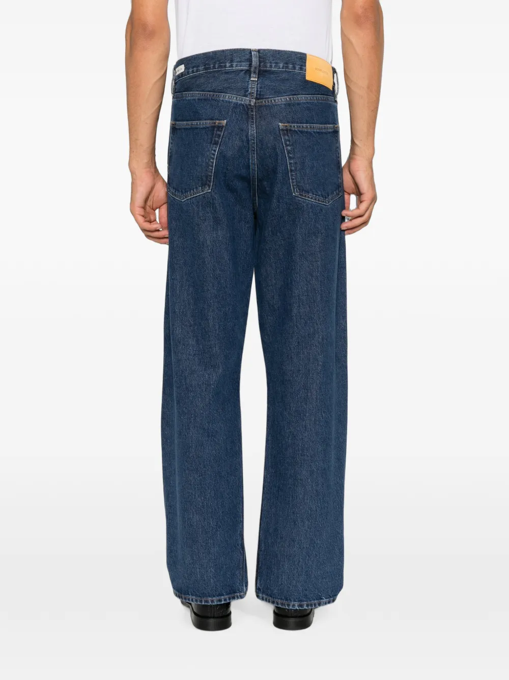 Sunflower Loose straight jeans met logopatch Blauw