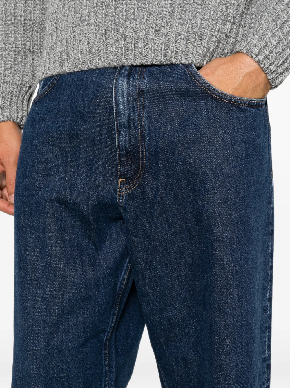 Sunflower Super Wide jeans met logopatch Blauw