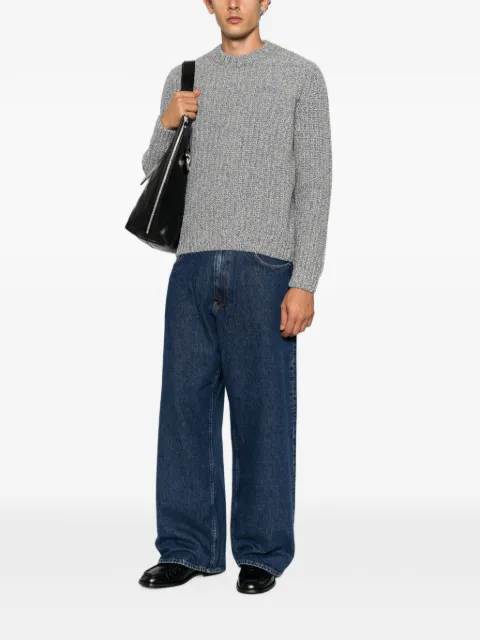 Sunflower Super Wide logo-patch jeans