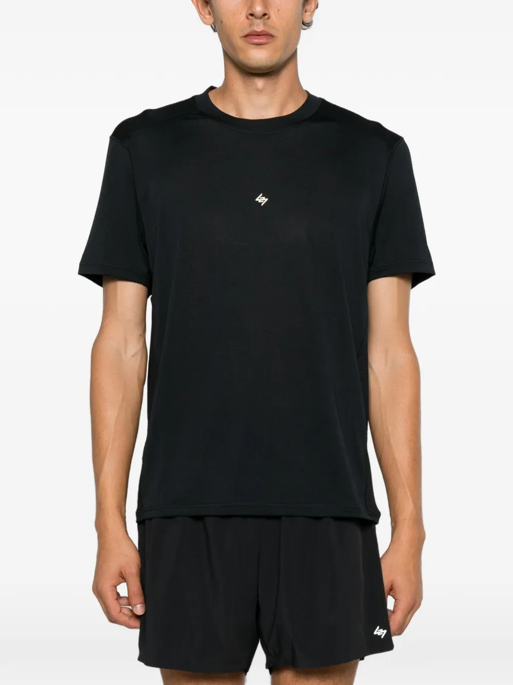 Represent 247 T-shirt met mesh vlak Zwart