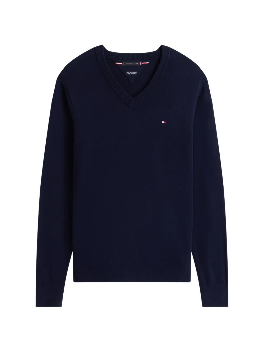 Tommy Hilfiger embroidered-logo V-neck sweater - Blu