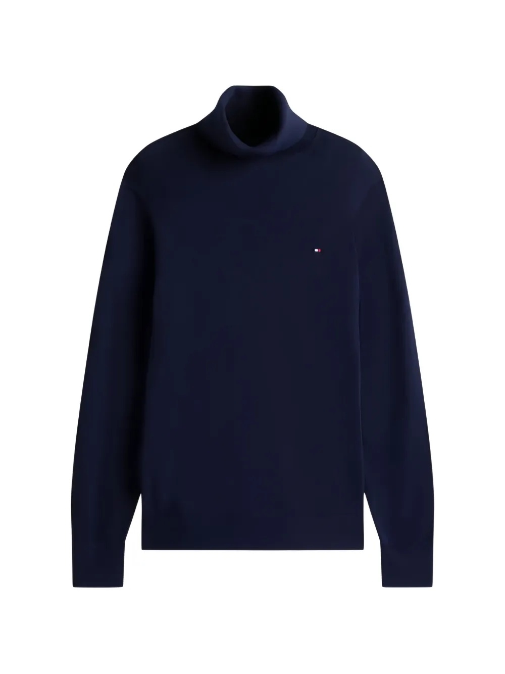 Tommy Hilfiger roll-neck flag-embroidered sweater - Blu