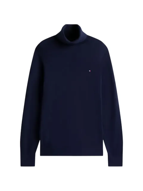 Tommy Hilfiger roll-neck flag-embroidered sweater