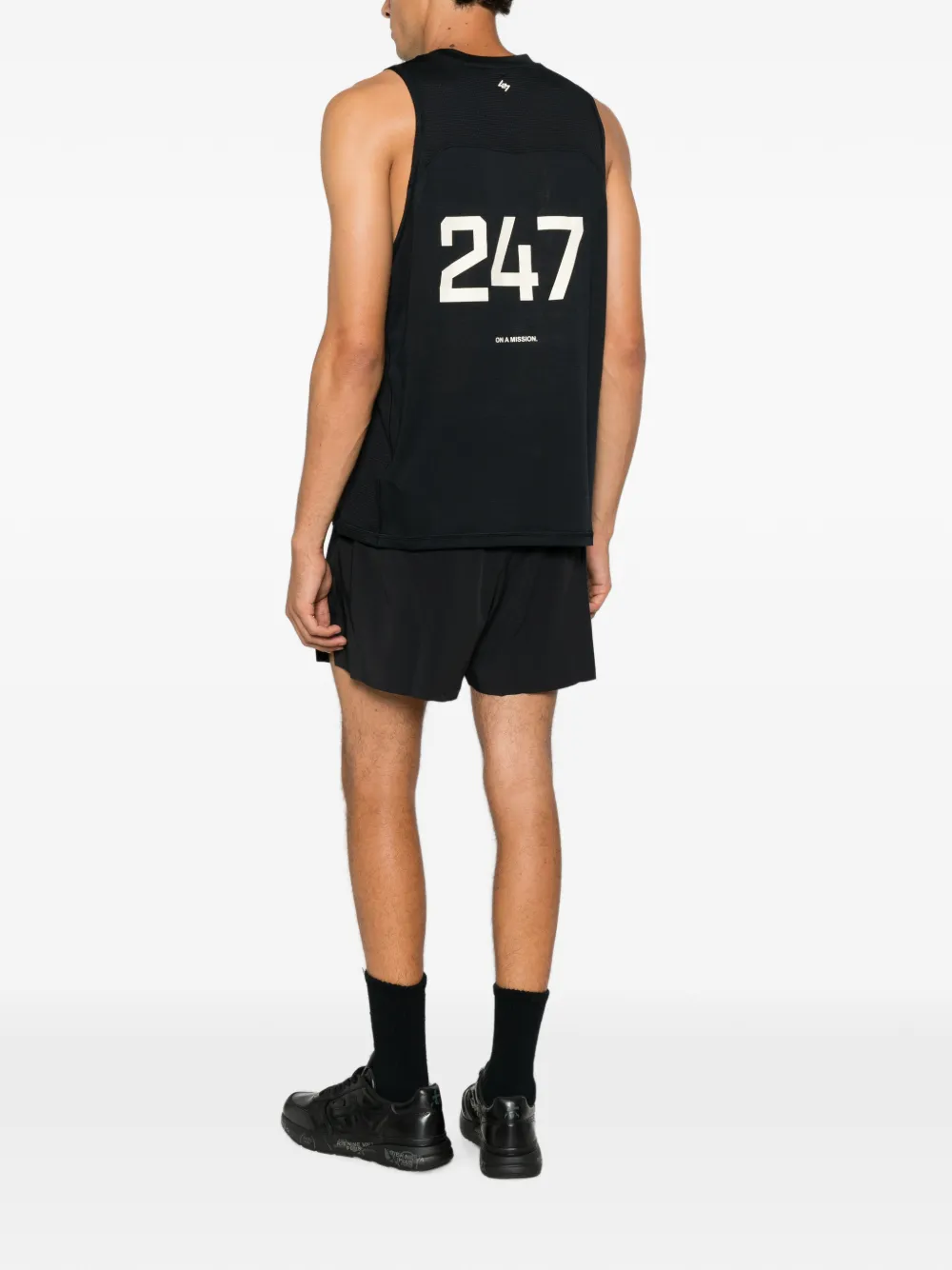 Represent 247 tanktop met mesh vlak Zwart