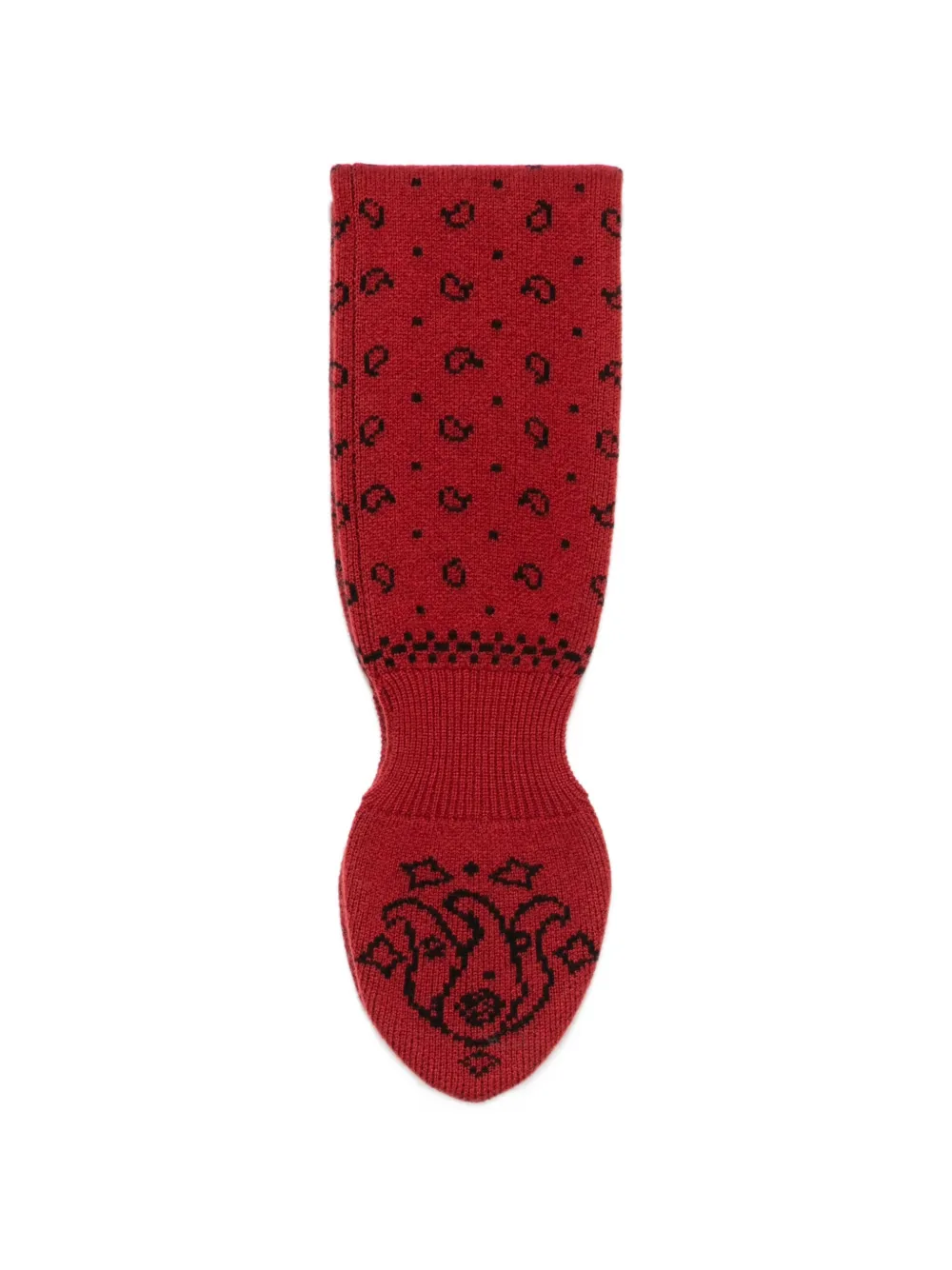 Guest In Residence paisley-pattern knitted scarf - Rosso