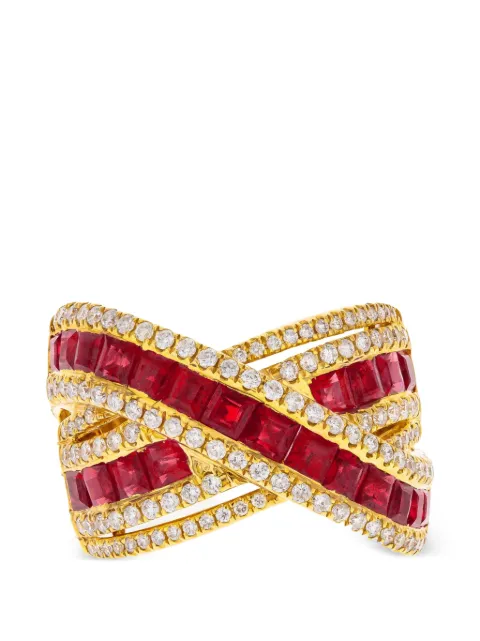Anonymous 18K yellow-gold ruby and diamond ring