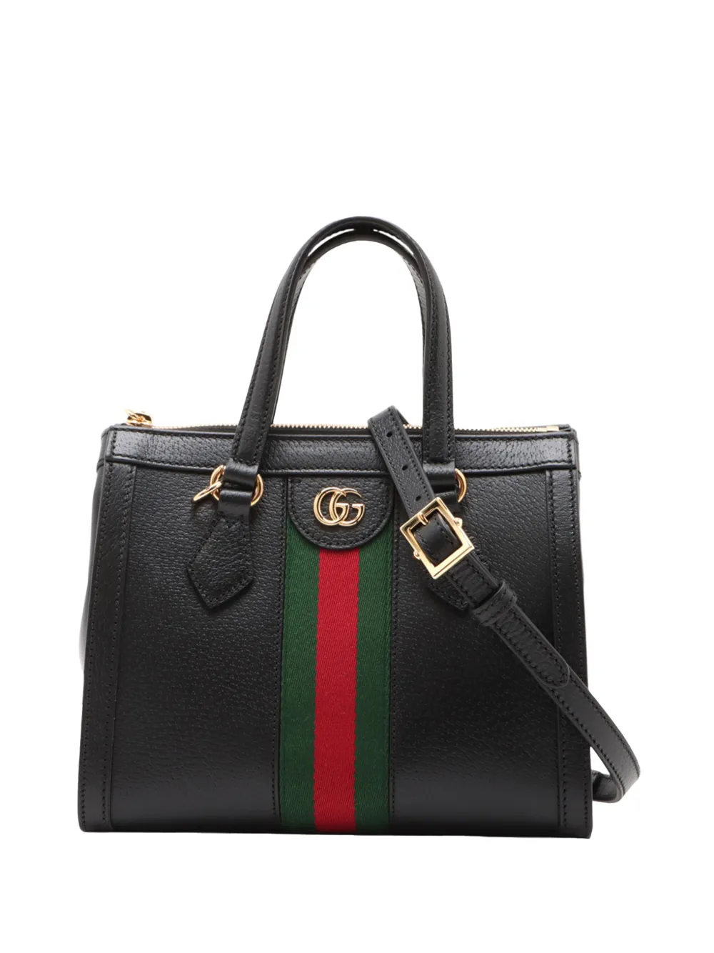 Gucci Pre-Owned 2000-2015 Small Leather Web Ophidia satchel - Nero