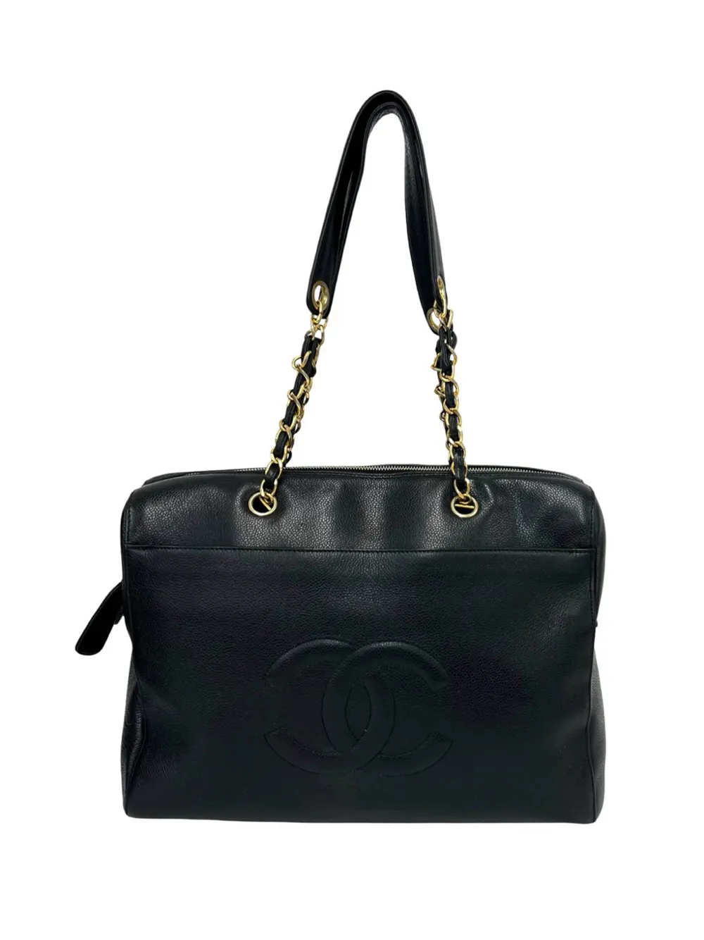 CHANEL Pre-Owned 1997-1999 CC Caviar Chain tote bag - Nero