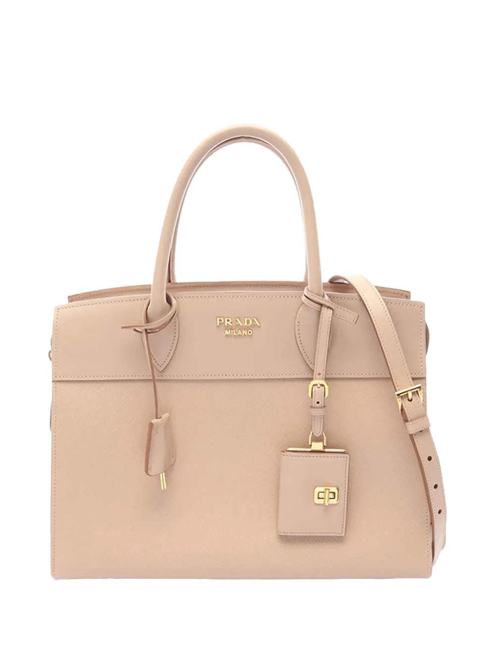Prada Pre-Owned 2010-2026 Saffiano and City Calf Esplanade satchel - Marrone