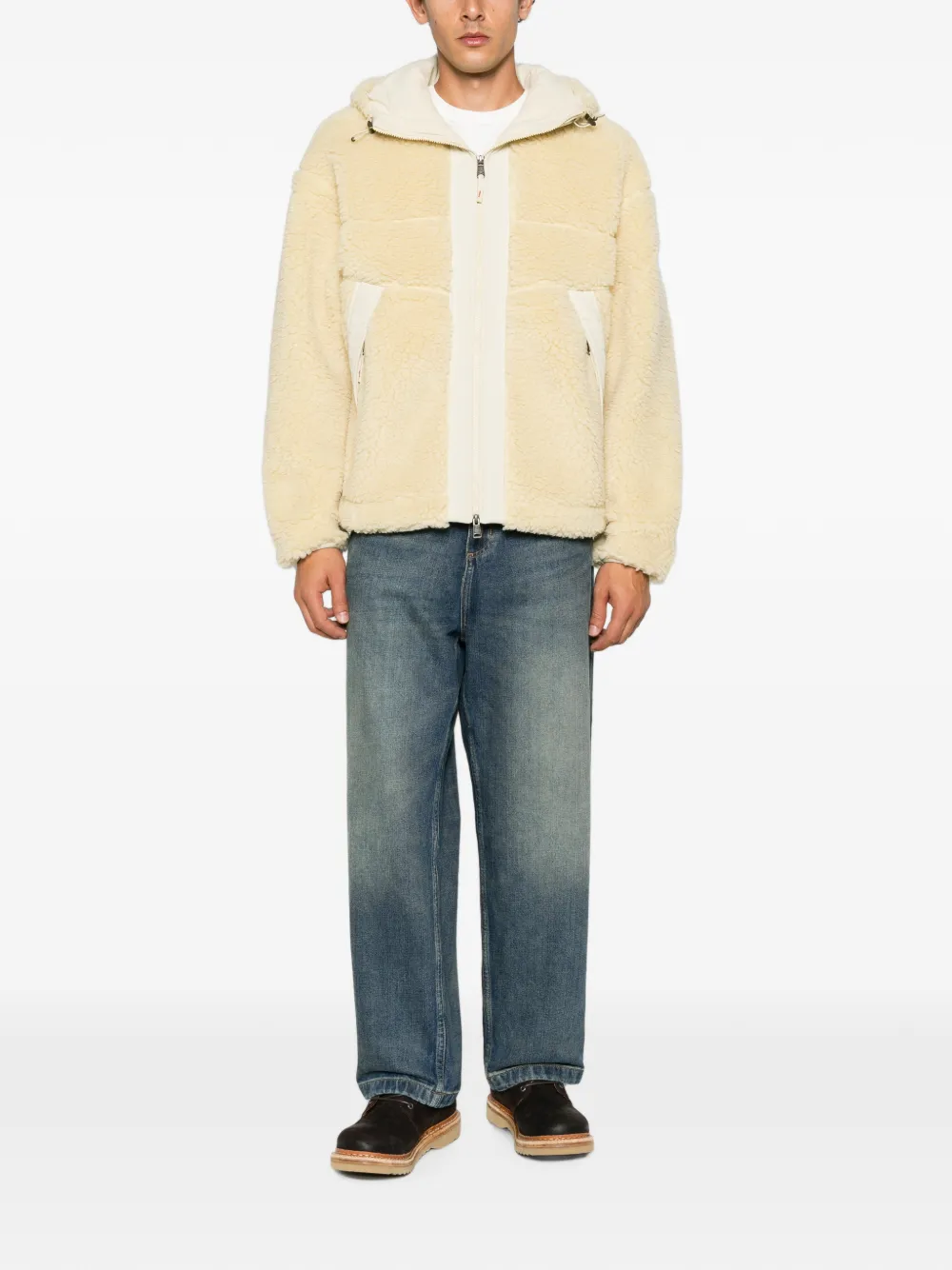 Napapijri fleece hooded jacket Beige