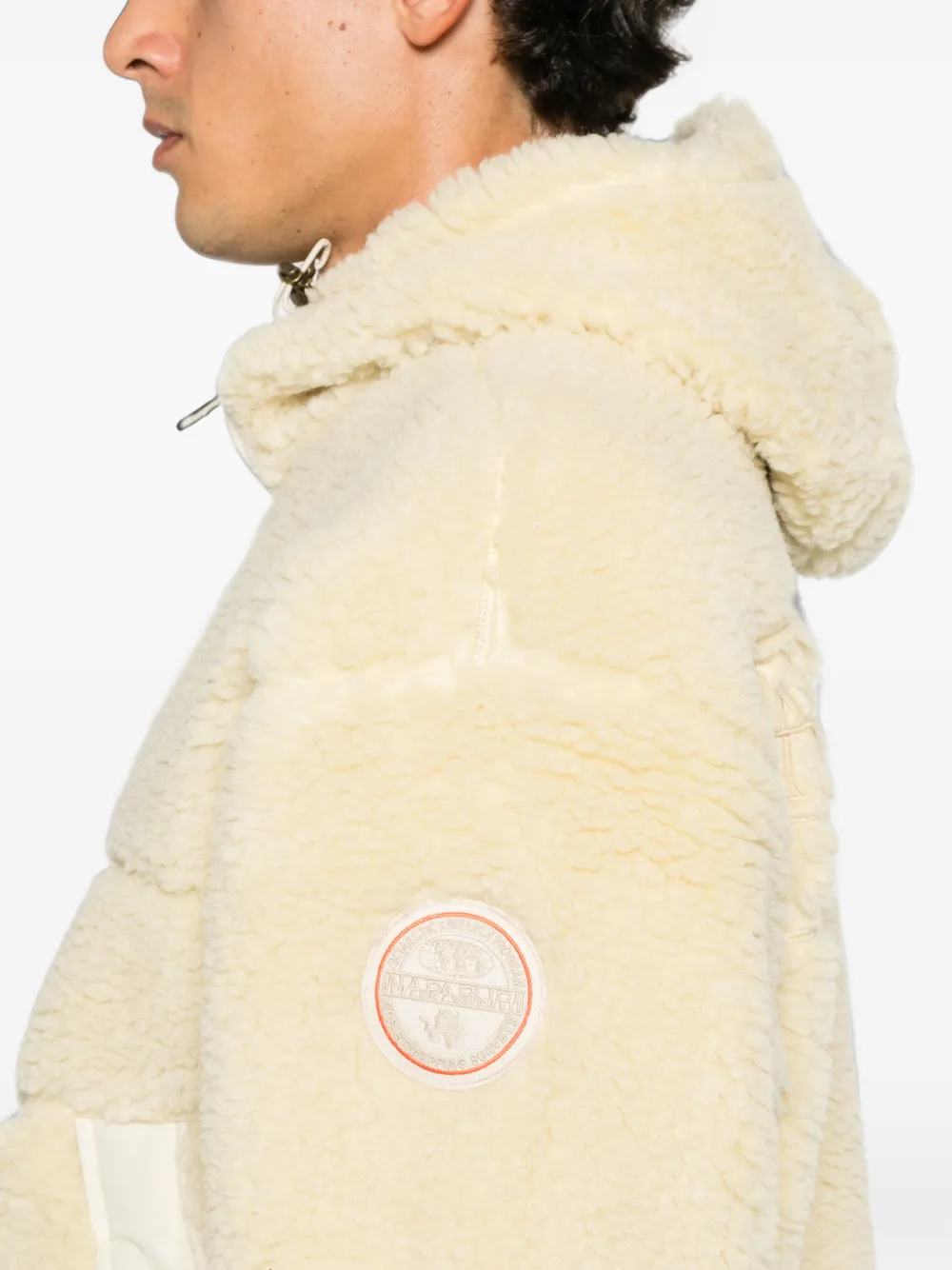 Napapijri fleece hooded jacket Beige